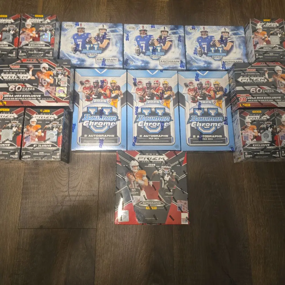 Cheapest College Break! PYT #125 including 1 2025 DP Hobby box, 8 2025 DP Hobby blasters, 2 2025 DP megas, 3 2025 Bowman Best Hobby, and 3 Bowman Chrome U boxes! Cheapest College Break! PYT #125 including 1 2025 DP Hobby box, 8 2025 DP Hobby blasters, 2 2025 DP megas, 3 2025 Bowman Best Hobby, and 3 Bowman Chrome U boxes!