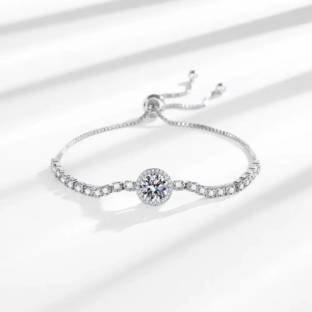 S925 Silver 2ct Moissanite Bracelet - New Release, Premium Jewelry, Elegant Timeless Gift for Women, Genuine Authenticity Certificate (Birthday/Valentine’s Day) | dealsforyoudays