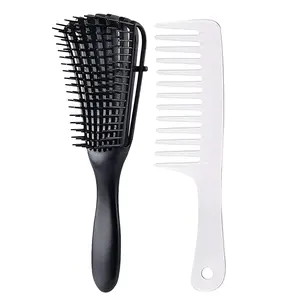 Detangling Brush for Black Natural Hair, Curly Hair Afro 3/4abc Texture - Faster and Easier Detangle Wet or Dry Grooming Comb Conditioning Detangler