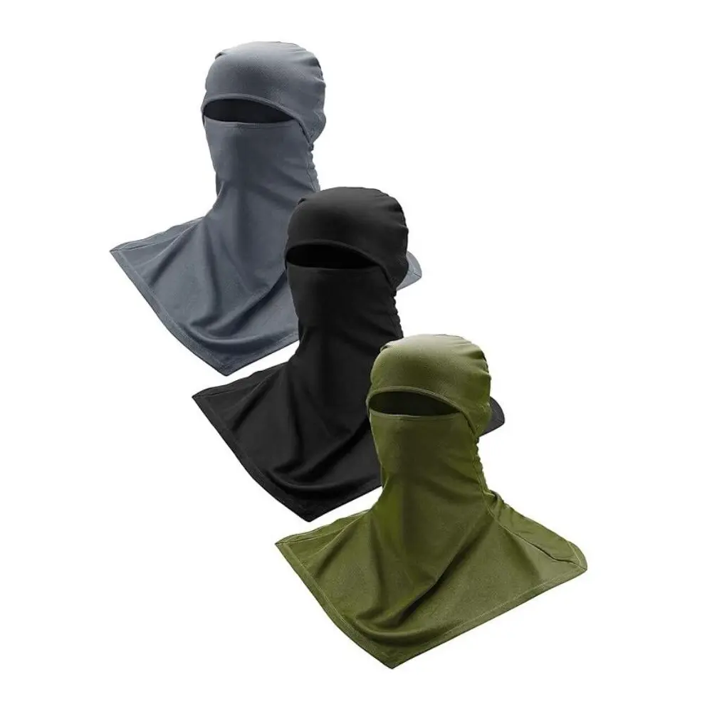 Yeomoo 3-Pack Polyester Face Cover Balaclava for Men & Women, Stretchy Quick Dry Full Face Cover Headwear, UV Shielding Built to Last Outdoor Sports Gear, 1 Size Fits All (Black, Gray, Navy)
