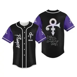 Prince Purple Rain Baseball Jersey - 80s Music Fan Apparel, Wardrobe Staple, For Any Season, Simple Look, Easy to Match