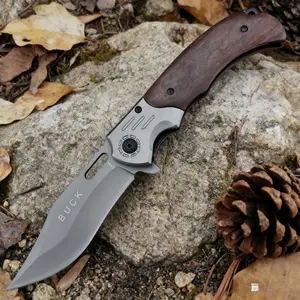 New Fa85 Pocket Folding Knife 5cr13mov 420 Steel, Colorful Wood Handle, Portable Camping Survival Knife, Outdoor Jungle Knife, Pocket Knives