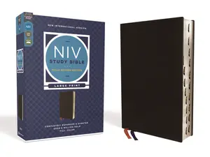 NIV Study Bible, Fully Revised Edition (Study Deeply. Believe Wholeheartedly.), Large Print, Bonded Leather, Black, Red Letter, Thumb Indexed, Comfort Print (NIV Study Bible, Fully Revised Edition) by Kenneth L. Barker||Mark L. Strauss||Jeannine K. Brown