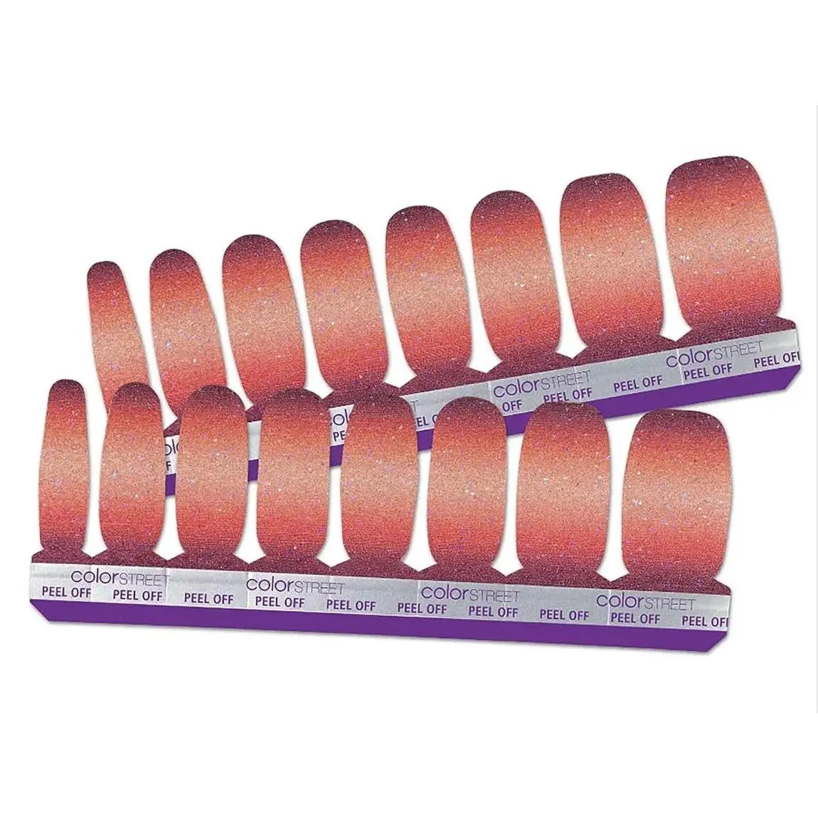 100% Real Nail Polish Strips, Solar Flare Glitter Ombre Design - No Dry Time for a Salon-Quality Manicure at Home, 16 Double-Ended Wraps, No Variations, Personal Care, Salon Look