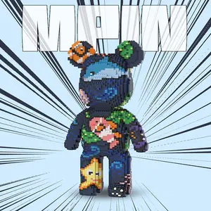 7000 Pieces Creative Bear Building Blocks Set, 43cm High Sea World Medium Size, Unisex Gift Toy, Home Decoration