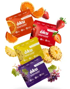 oku Variety Pack Energy Gummies - Clean Caffeine + Fiber - 8-pack