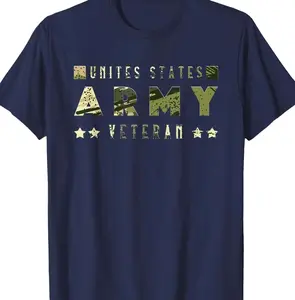 Veteran Outfit United States Army Veteran T-shirt for Women & Men Patriotic Military Pride American Flag Veterans Day Trendy Gift for Veterans Short Sleeve Tees