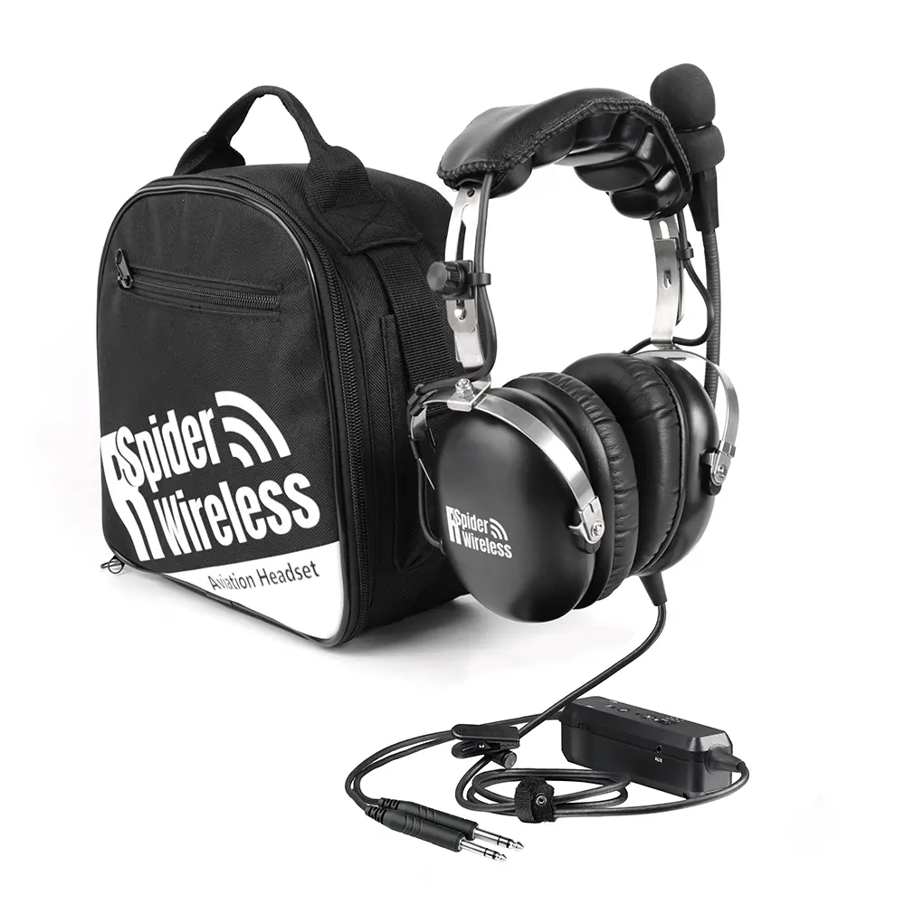 ANR Aviation Headset with Bluetooth, Active Noise Reduction, GA Dual Plugs, Comfortable Ear Seals, Includes Headset Bag