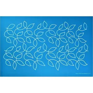 Large edge-to-edge stencil with meandering leaves, continuous line template for free-motion quilting on domestic machines and hand long-arm quilting (30462)