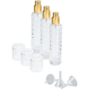 Cocktail Atomizer Vermouth Spritzer 1.01OZ / 30ml, Bar Mister With Refillable Canister And Funnel for Cocktails Portable Perfume Refillable Sprayer (3, Gold)