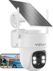Solar Security Cameras Wireless Outdoor, 3MP Pan Tilt 360°WiFi Camera with Color Night Vision/PIR Sensor/2-Way Audio/Alexa/Google Assistant