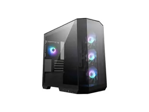MSI MAG PANO M100R PZ Micro-ATX PC Case - Supports Back-Connect Motherboard, 4 ARGB Fans, Lighting Hub, GPU Support Stand, Dust Filters, USB Type-C (20Gbps), 270-degree Panoramic Display