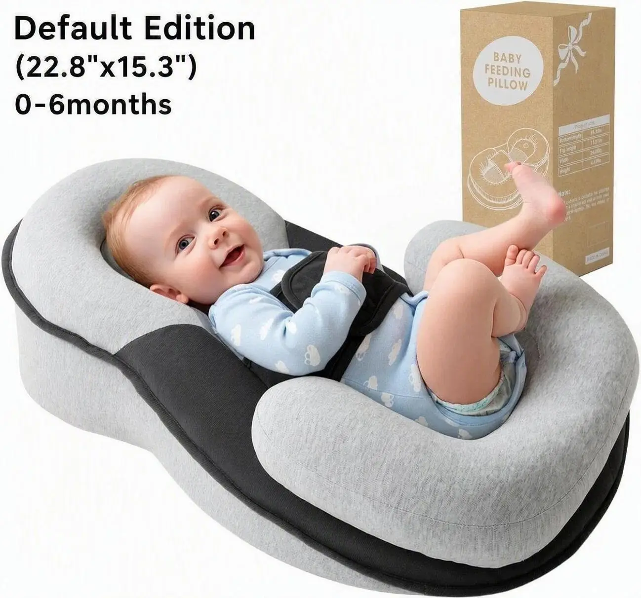 「Upgraded Version ON SALES」4-in-1 Baby Feeding Pillow – Anti-Spit-Up Incline for Feeding, Tummy Time & Lounging (0-6 Months)