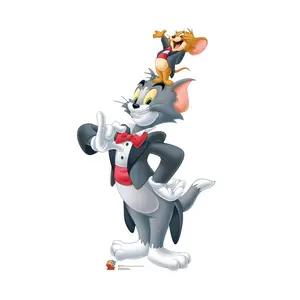 212 MAIN Tom & Jerry Stand-Up Cardboard Cutout - 67x38 in, High-Quality Print, Wedding Decorations, Party Photo Prop, Home Decor Accessory