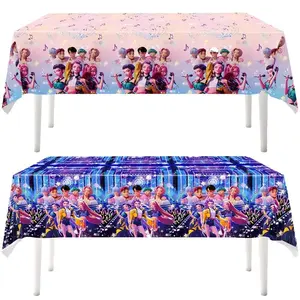 Party Tablecloth Inspired Table Cover, Aesthetic Pink Girl Group Decor, Stan Culture Party Supplies, Birthday Theme Decorations, Fan Meeting Table Setting outdoorfun
