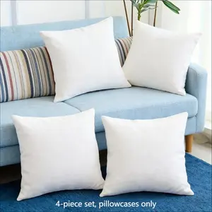 4-Pack Ultra Soft Pillowcases, Zipper Design, Ideal for Living Room Sofa and Bedroom Decor, Durable Material