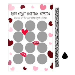 Valentine's Day Gift Set, Romantic Date Night Scratch-Off Card & Lace Eye Mask, Couple Game Challenge Cards, Anniversary Present