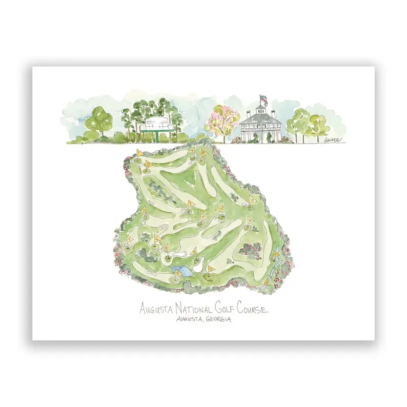 Augusta National Watercolor Golf Course Art Print