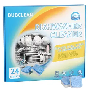BUBCLEAN Dishwasher Cleaner 24 Tablets Descaler Pods for GE Bosch Frigidaire LG Samsung Whirlpool KitchenAid Kenmore Maytag Amana with Citric Acid 12 Month Supply