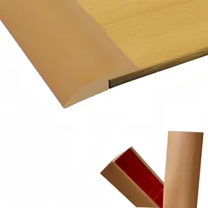Self Adhesive Floor Rubber Transition Strip, Carpet to Tile Edging Trim for Threshold Transitions, Fits Height Less Than 5 mm/0.2in, Tawny Brown, 6.56FT