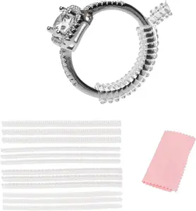 12-Pack Ring Size Adjuster Set, Invisible Spiral TPU Ring Sizers for Loose Rings