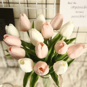 Beautiful Artificial Real Touch Tulip Flower Stems (Bunch of 10)