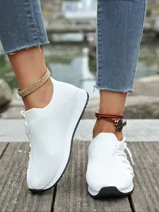 Women's Comfortable Lightweight Sports Shoes, Casual Office Wear Sneakers, Fashion Trendy Design for Daily Use, Trendy Walking Sneaker