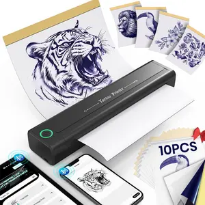 D5 Tattoo Stencil Printer with 10pcs Transfer Paper,Tattoo Printer Machine for Tattoo Artists& Beginners,Compatible with Phone&PC