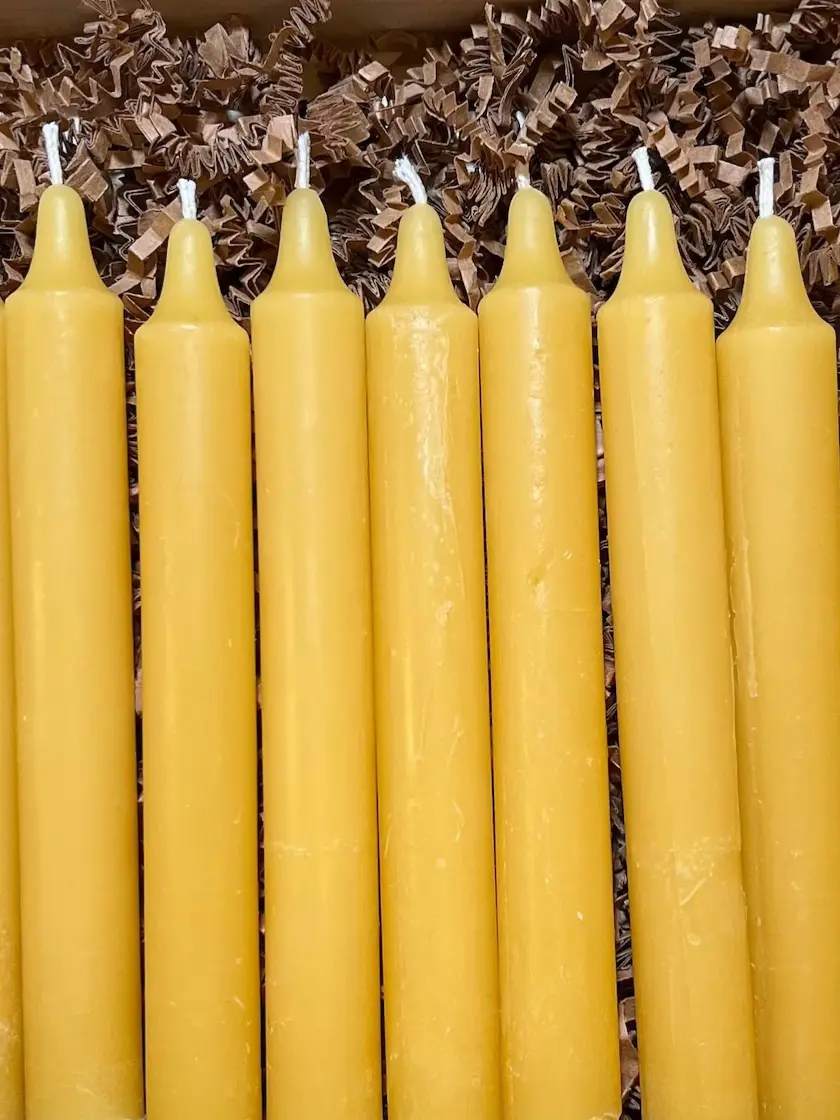 10 Handmade Natural Beeswax Candles