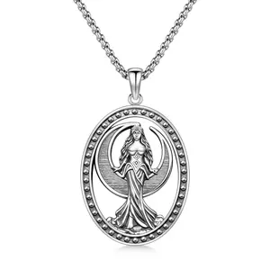 NYX Necklace 925 Sterling Silver Jewelry Goddess NYX Pendant Necklace Gifts for Women Men Anniversary Birthday Graduation Christmas Mothers Day Valentine's Day Faith Amulet
