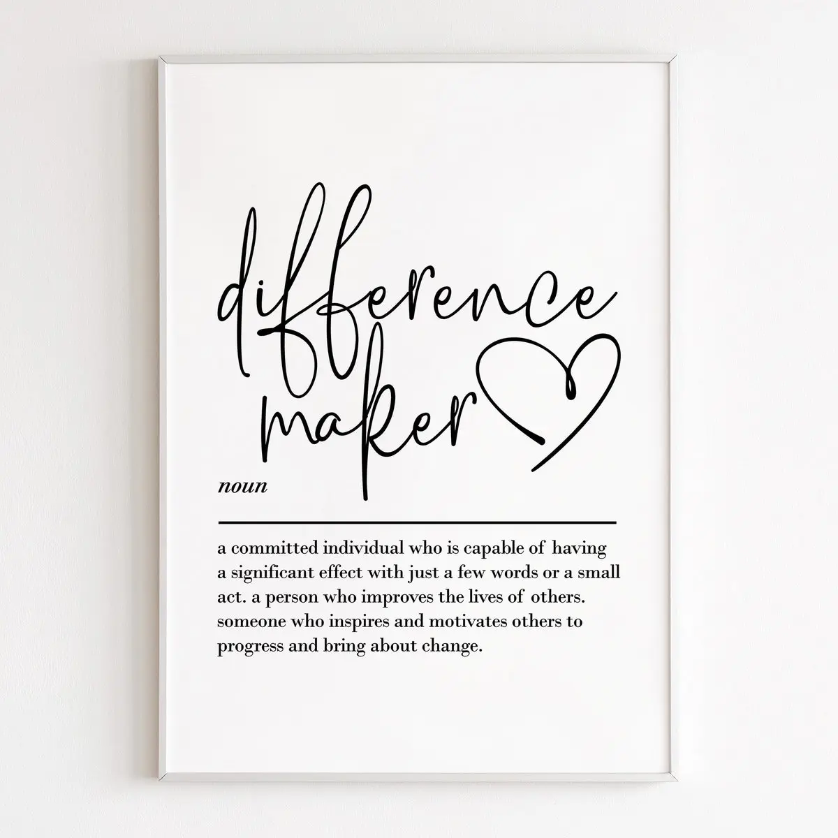 Thank You Mentor & Teacher Gift Poster, Resilience Quote Wall Art, Coach Printable, Difference Maker Definition, Unframed