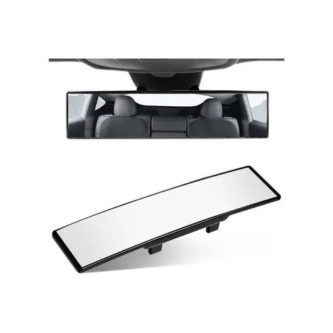 11.8" Panoramic Rear view Mirror interior clip-on wide angle, Anti-Glare HD Glass for Cars, SUVs & Trucks, Universal Interior Accessory