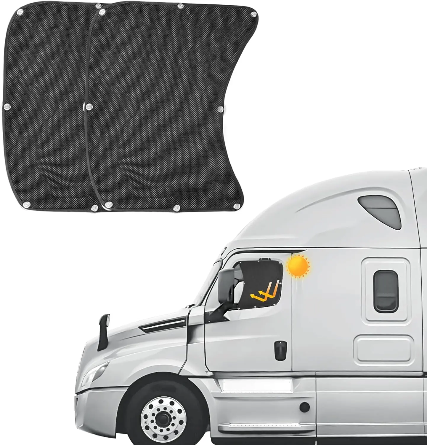 2pcSemi Truck Side Window Sun Shade for Freightliner Volvo VNL International Trucks RV | Semi Truck Accessories, Sunshade UV Protection, Keep Interior Cool tiktokshopspringglowup