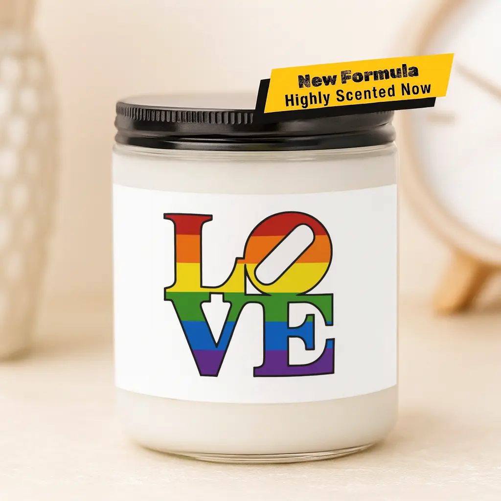 lgbtq support Gift candle, pride gift candle, Holiday gifts for same love, inclusive equality rainbow celebration gifts, lesbian pride candle,  gay bisexual pride, queer gift candles, self expression gifts, Christmas Holiday gift for lgbtq friend