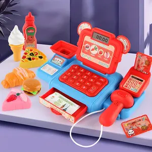 [Play Kitchen] Colorful Kids' Play Kitchen Cash Register Toy |   Interactive Scanner, Cash Drawer, Durable Toy, Playful Learning, Perfect Birthday Gift for Boys and Girls(Battery not included)