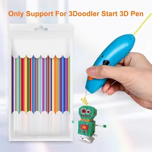 2.5mm 3D Pen PCL Filament Refill for 3Doodler Start+ 3D Pen, Low Print Temperature Filament Only Fit for 3Doodler Start 3D Pen, Each Color 15cm x 5pc,  PCL Filament 15.2 cm x 5 pcs Total 110 pcs