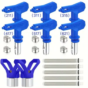 13pcs Spray Tips(211,311,315,417,517,621) for Airless Paint Spray Gun, Sprayer Tip Guard Nozzle Seat Replacement, and Spray Gun Filters, for Airless Paint Spray Guns and Airless Sprayer Spraying Machine, Paint Sprayer Accessories