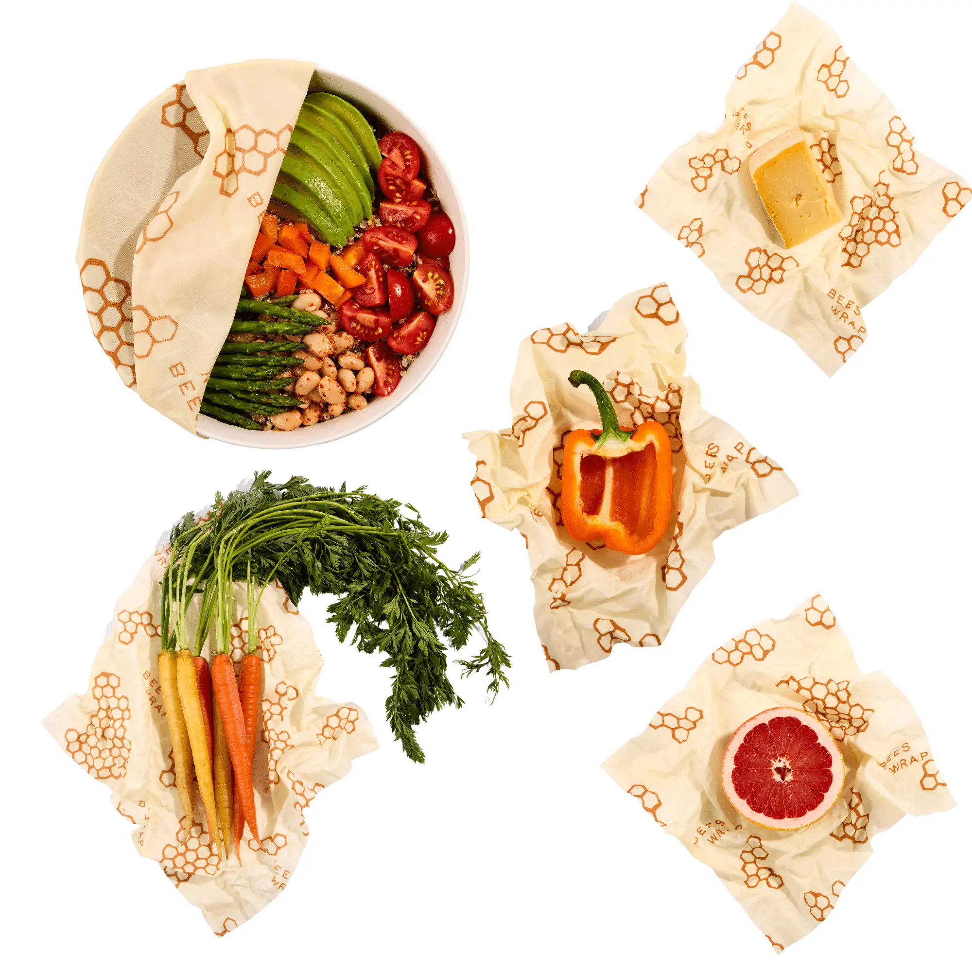 Bee's Wrap Assorted 5 Pack - Reusable Beeswax Wraps Kitchen Utensils