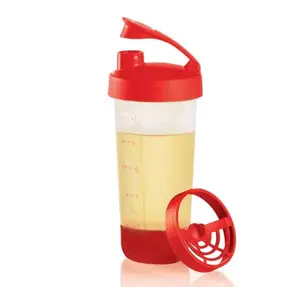 Tupperware Quick Shake Container 2-Cup Gravy Shaker with Pour Spout Ideal for Blending Gravies Protein Shakes Salad Dressings & More