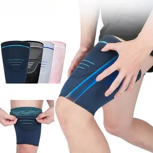 1pcs Thigh Compressed  Hamstring Support Upper Leg  Thigh  For Running Sports Warmers Support Protector long knee tattoo arm sunscreen  hand comfy windproof warm shin pad sleeves winter slip non slip grip pad Health and Fitness Ring smart football