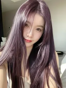 Ashely  Purple Lace Front Wig 13x4 HD Lace Front Wigs Cosplay 26inch Long Straight Natural Glueless Synthetic Lace Frontal Wig Glueless Hairline Wig