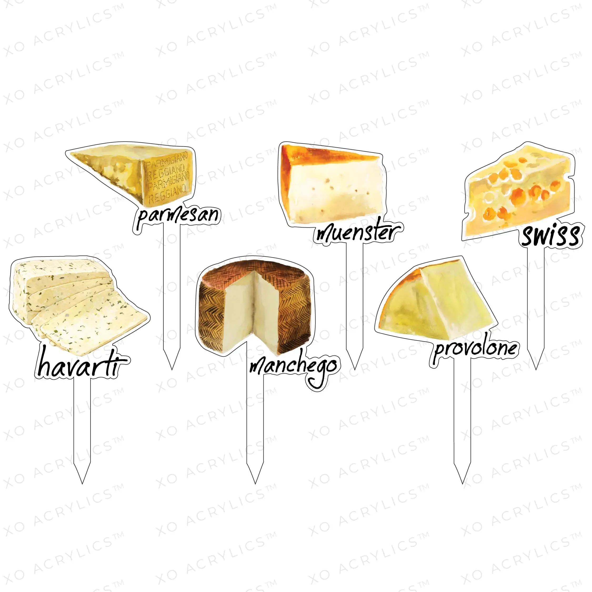 Cheese Please Fromage Acrylic Sticks