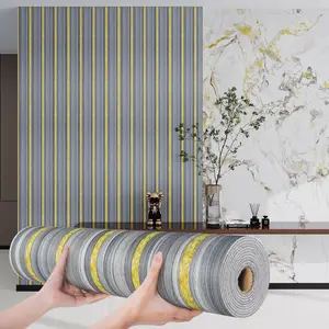 1 roll wood-grain slat-style wall sticker, self-adhesive coated wallpaper with waterproof and sound-insulating features. Textured design with a matte wood finish, easy to clean, install, and removable. Ideal for living room, bedroom, dining room, and ceil