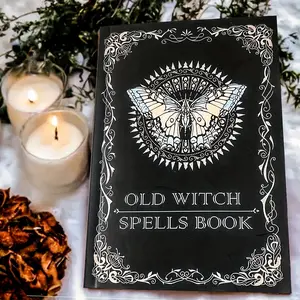 Old Witch Spells Book, Intricate Cover Art Book with Butterfly Design, Mystical Spells Book for Witches and Enthusiasts, Witchcraft Book, Spellbook, Magical Enchanting, Patterns, Incantations, Artwork, Enchantment