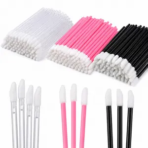 50 PCS,Disposable Lip Gloss Applicators, Soft Flocked Lip Brushes for Travel, Purse & Daily Makeup
