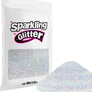 100g / 3.5 oz  Glitter, Holographic Fine Glitter for Crafts, , DIY  Keychains  Party Decorations, Holographic