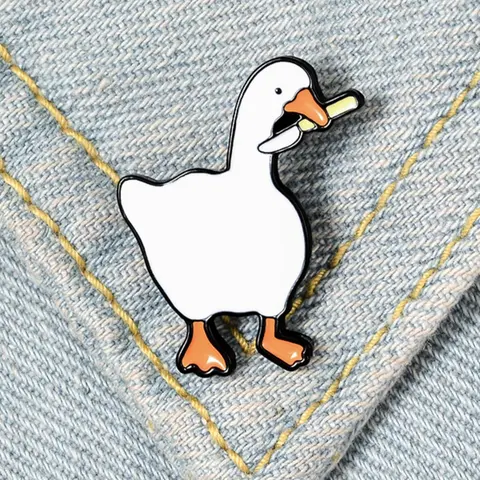 Cute Puffy Cartoon Goose Design Lapel Brooch, Summer Fashion Alloy Animal Decor Pins Jewelry for Daily Holiday Gift, Enamel Pin, Brooch Pin, Clothes Accessories for Men & Women, Jewelry, Clip