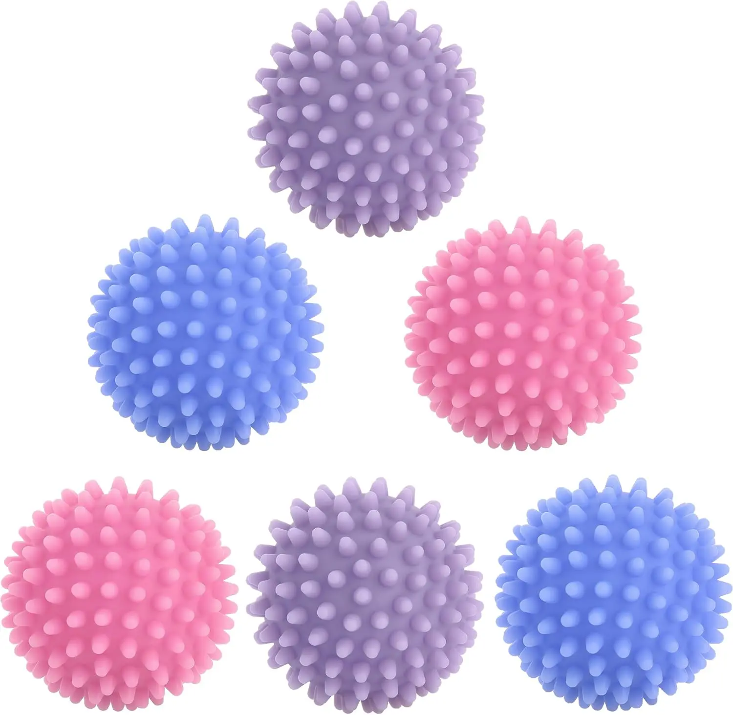Dryer Balls Laundry Reusable Dryer Balls anti Static Dryer Drying Balls for Laundry Clothes Fabrics Reduce Wrinkles 2.5 in (Set of 6) (Royal Blue, Light Pink, Purple) SGZN Inc.