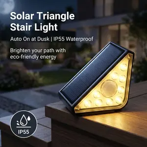 2 Pc solar powered staircase lights, LED step lights for garden decoration, step trail staircase lights, step trail staircase lights, suitable for balconies, gardens, corner lights, paths, and walkways.