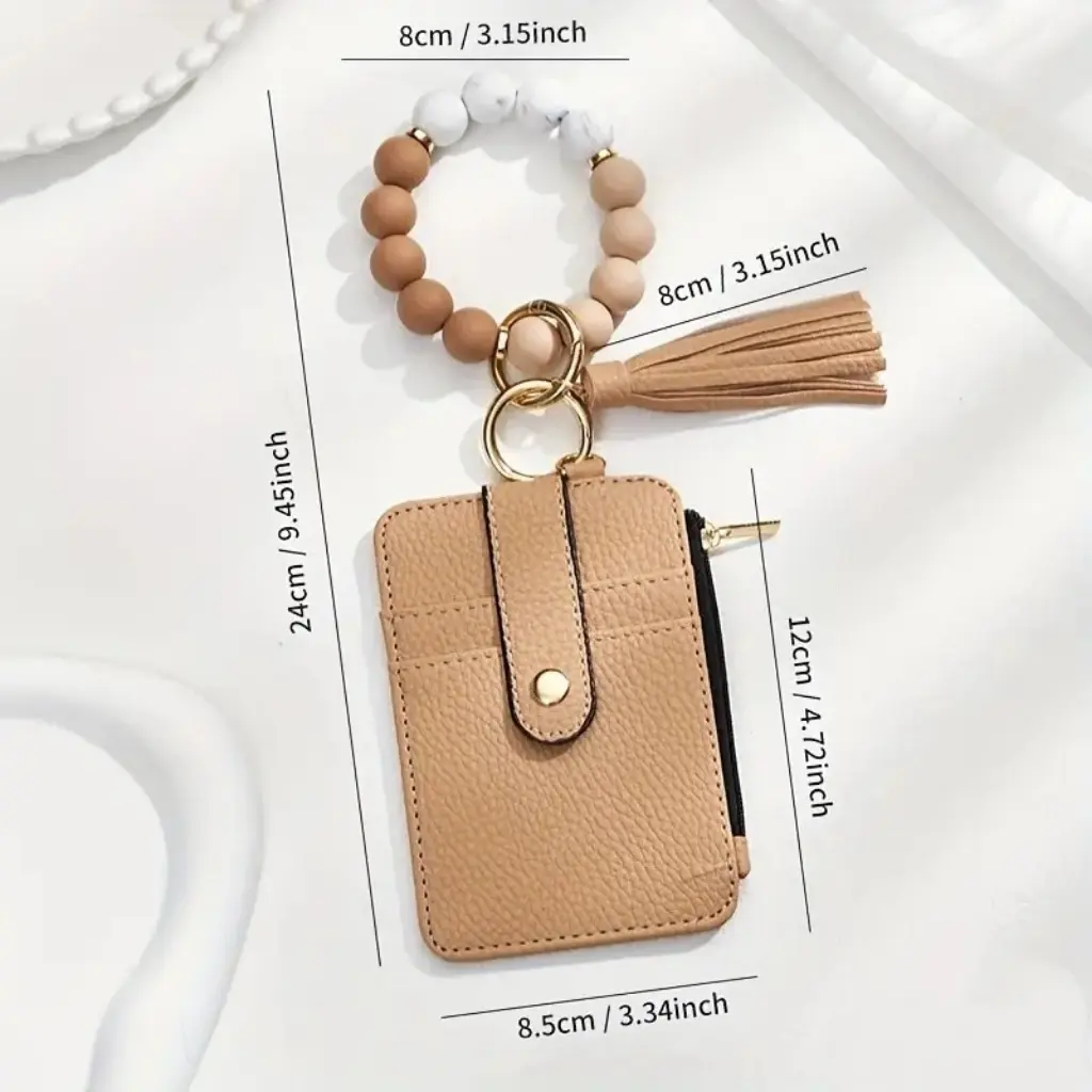 Boho Style Beaded & Tassel Decor Keychain, Fashionable Silicone Beaded Keychain for Women & Girls, Trendy All-match Keychain for Birthday Gift Boho Style Beaded & Tassel Decor Keychain, Fashionable Silicone Beaded Keychain for Women & Girls, Trendy All-match Keychain for Birthday Gift